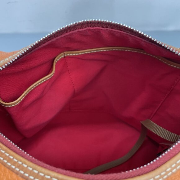Dooney & Bourke Paige Sac Shoulder Bag Purse Zip Top Pebbled Leather Orange - Picture 8 of 14